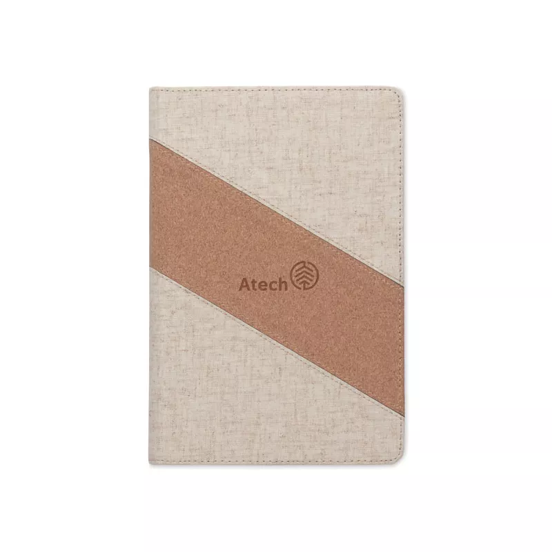 Notes A5 z ładowarką 15W 64 kartki w linię CORTONA - Bezowy (MO2734-13)
