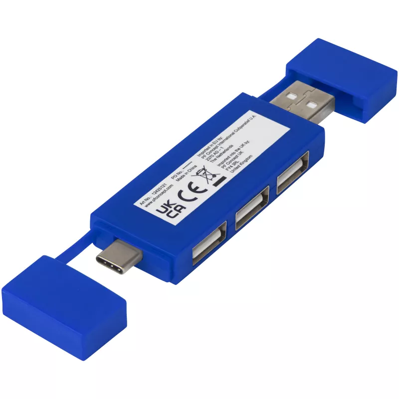 Mulan podwójny koncentrator USB 2.0 - Błękit królewski (12425153)