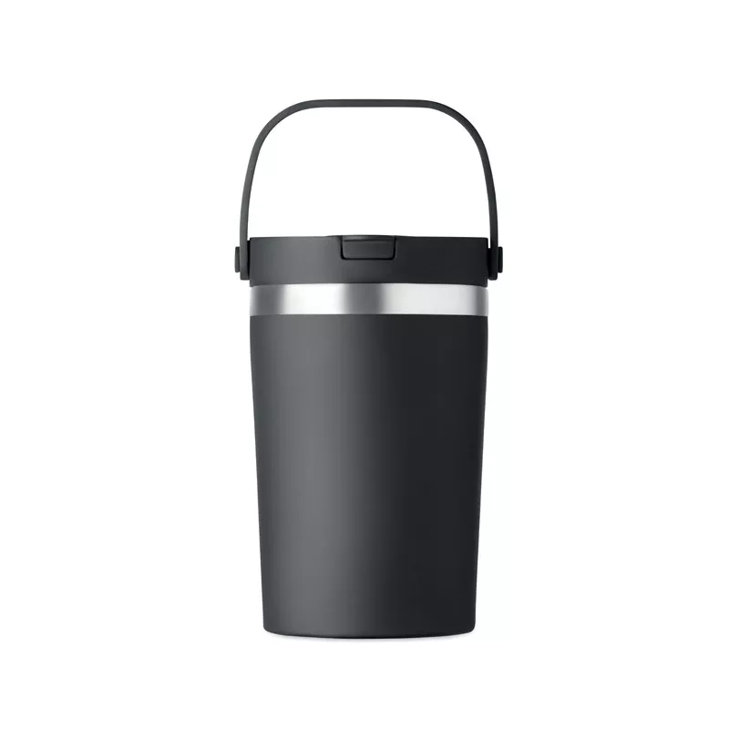 Kubek termiczny ze słomką i paskiem 350 ml COZYCUP - Czarny (MO2922-03)