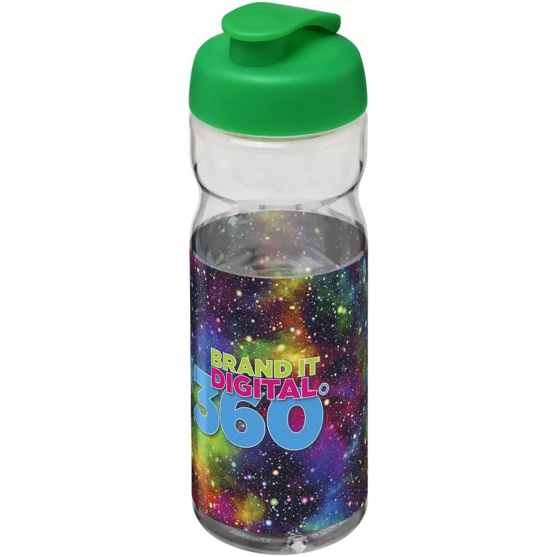 Bidon H2O Base® o pojemności 650 ml z wieczkiem zaciskowym - Przezroczysty-Zielony (21004506)