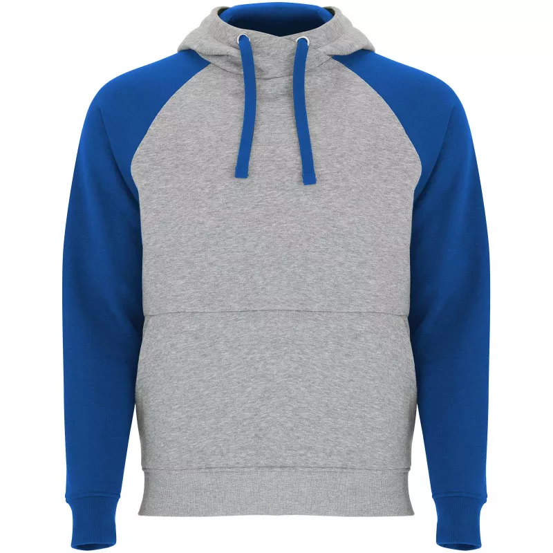 Badet dwukolorowa bluza z kapturem unisex - Błękit królewski-Szary melanż (R1058-H_GREY-ROYAL)