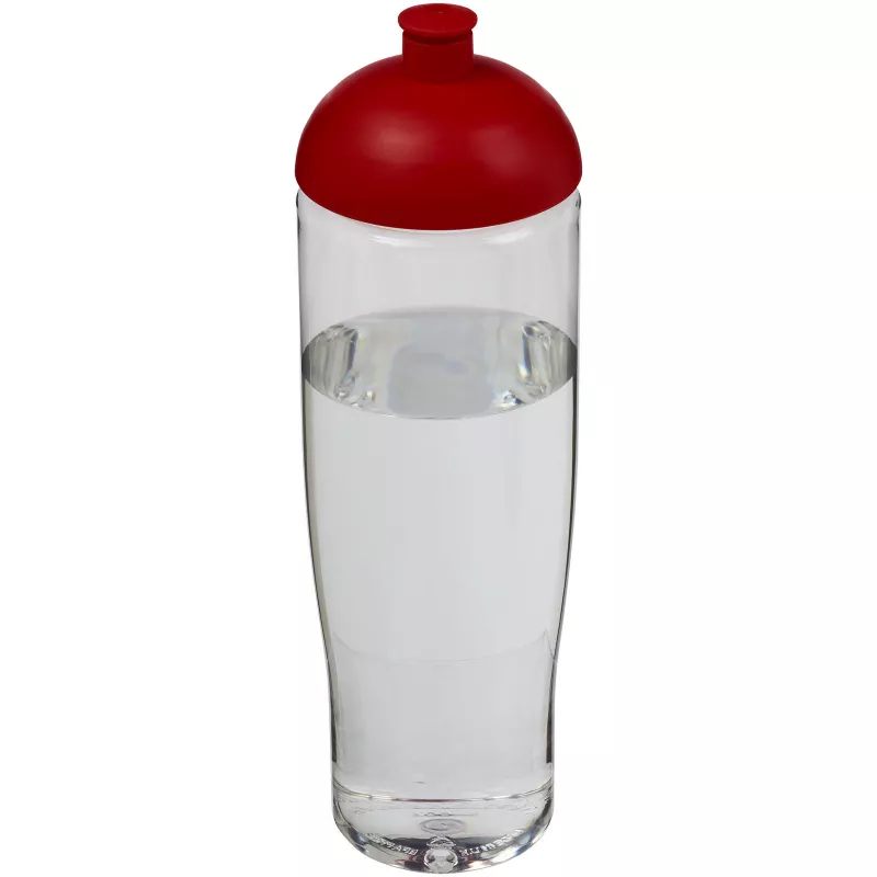Bidon H2O Tempo® o pojemności 700 ml z wypukłym wieczkiem - Czerwony-Przezroczysty (21004203)
