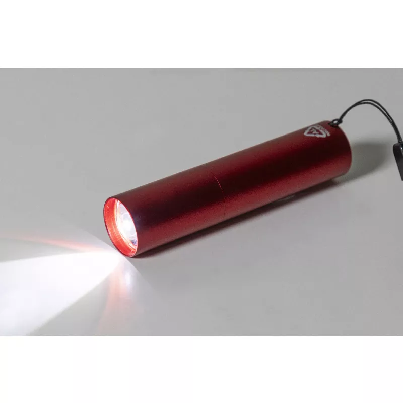 Chargelight Tone latarka akumulatorowa z recyklingowanego aluminium - czerwony (AP864122-05)