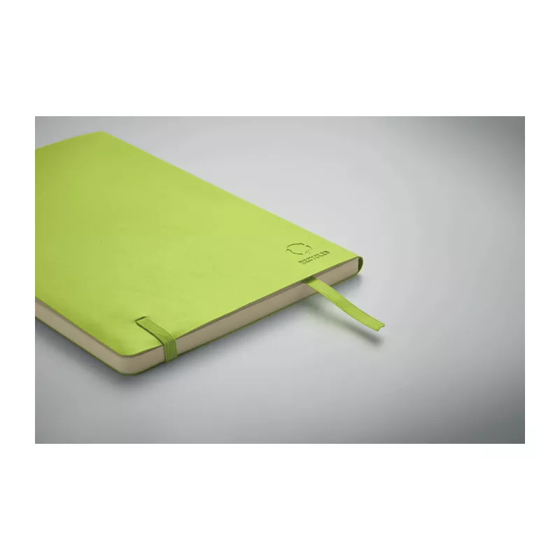 Notes A5 z recyklingu 80 kartek w linię BRETA - Limonka (MO2118-48)