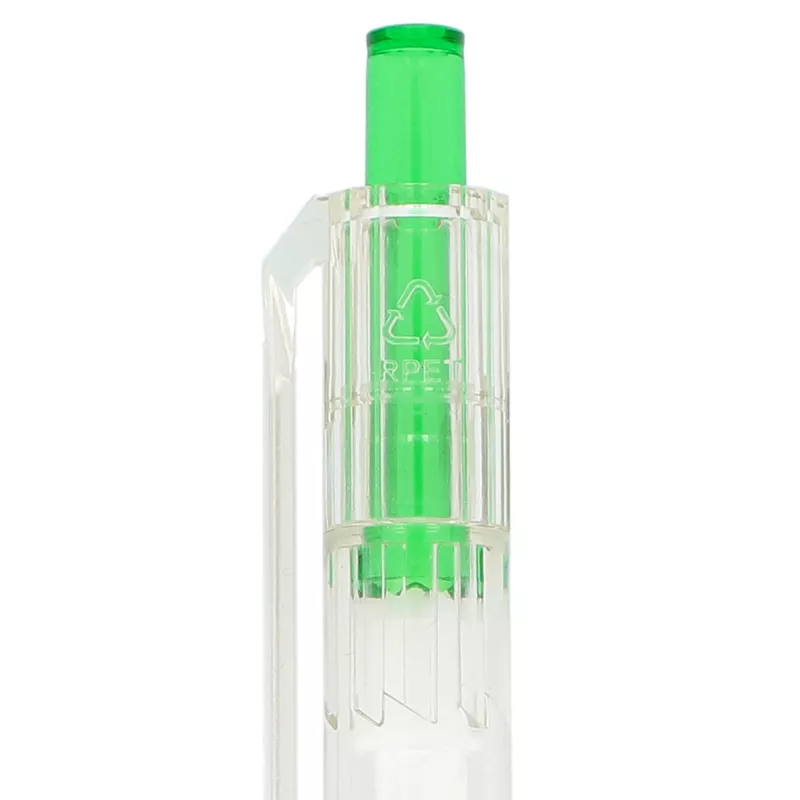 Długopis z R-PET - zielony transparentny (LT80562-N0431)
