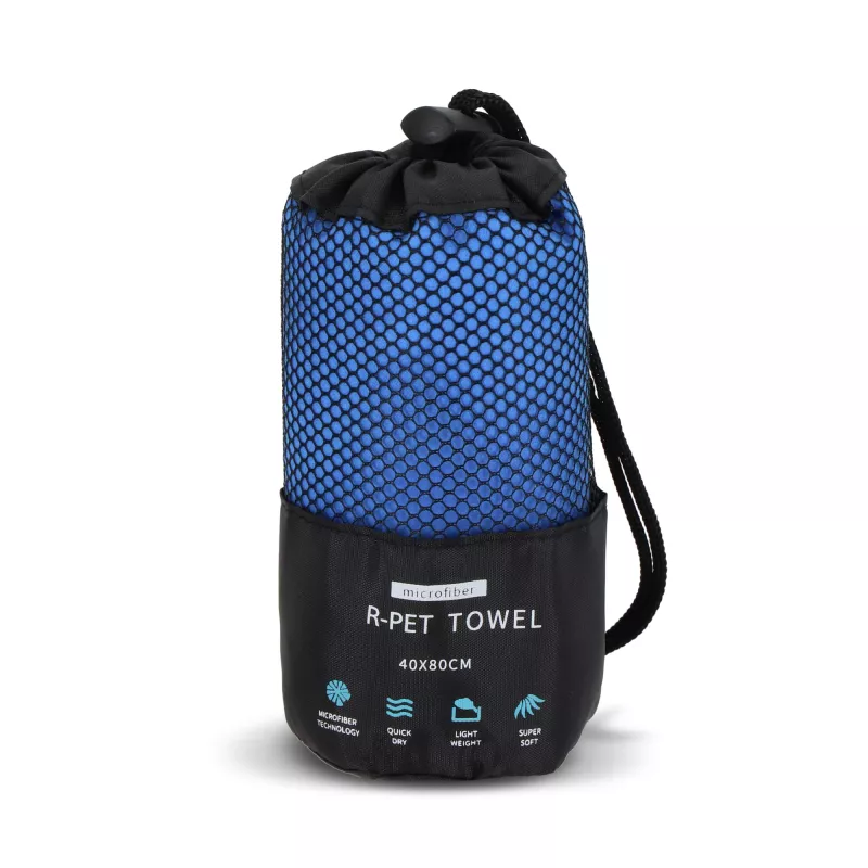 R-PET Szybkoschnący ręcznik 40×80 cm z woreczkiem, sublimacja. - niebieski (LT97214-N0011)