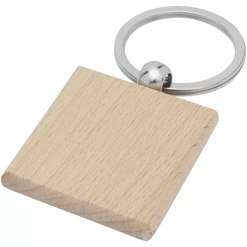Kwadratowy brelok do kluczy Gioia z drewna bukowego - Drewno (11812171)