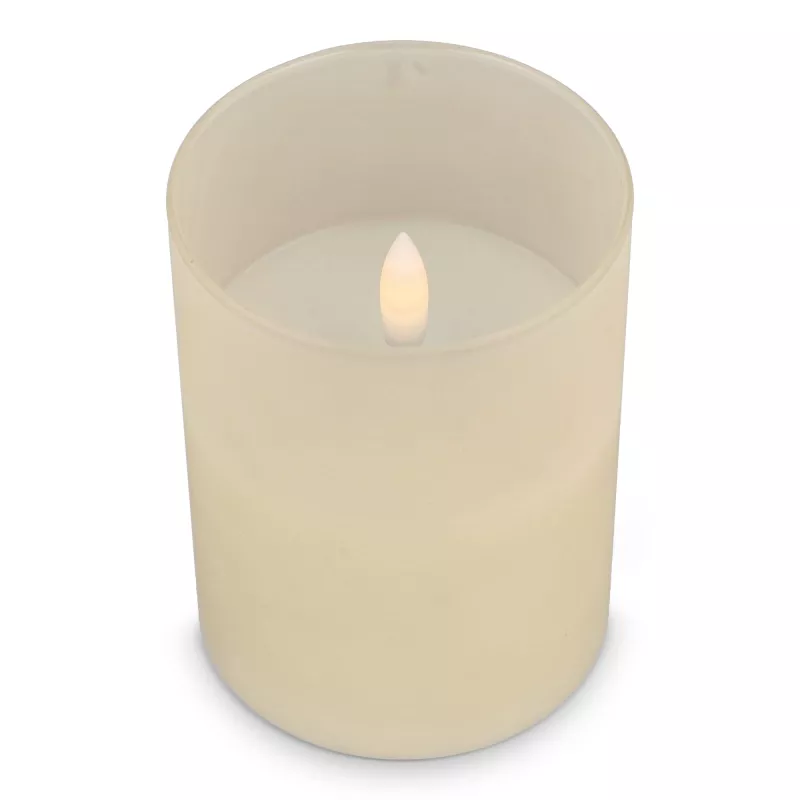 Nyelle Świeca woskowa LED z możliwością ładowania w szklanym pojemniku - beżowy (LT57313-N0055)