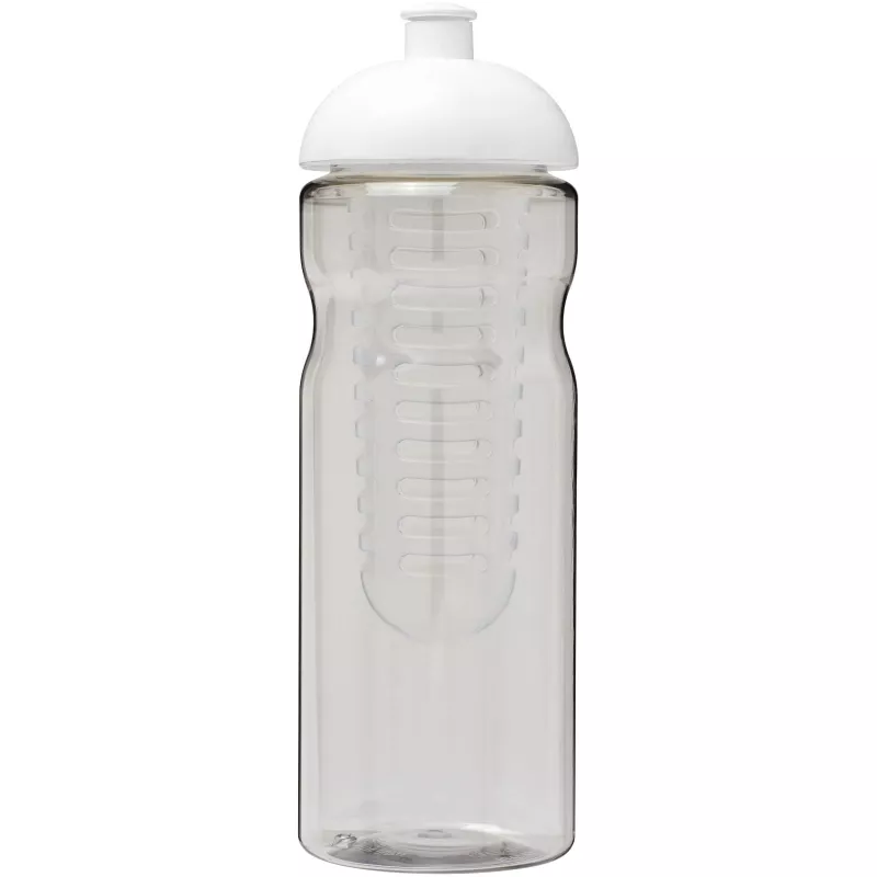 Bidon H2O Base® z wypukłym wieczkiem o pojemności 650 ml z możliwością przyrządzania wody smakowej - Biały-Przezroczysty (21004800)