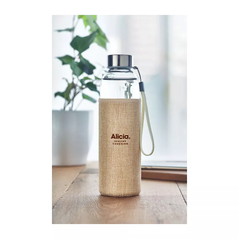 Butelka szklana 500 ml w etui z neoprenu UTAH TOUCH - Bezowy (MO6168-13)