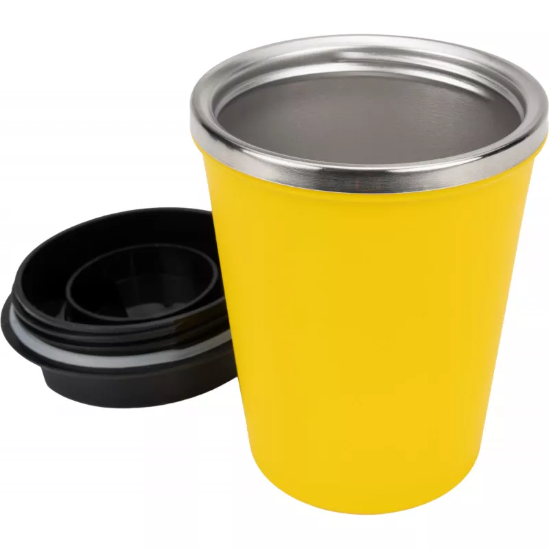 Kubek termiczny 350 ml z powłoką z recyklingu METODY - żółty (8496208)