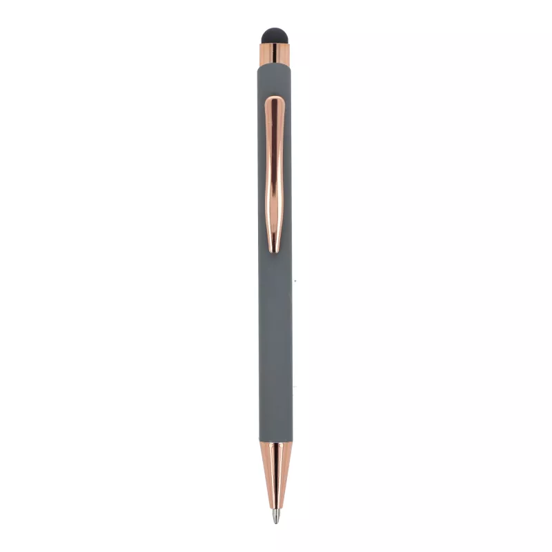 Długopis aluminiowy Prague grawer różowe złoto - szary (LT87887-N0061)