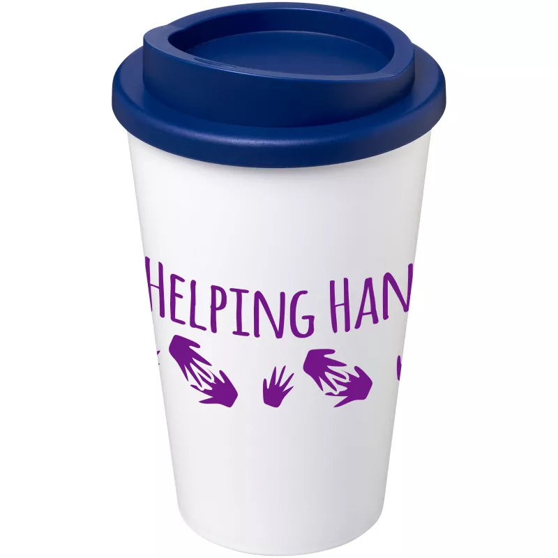 Kubek termiczny z serii Americano® o pojemności 350 ml - Biały-Niebieski (21000109)