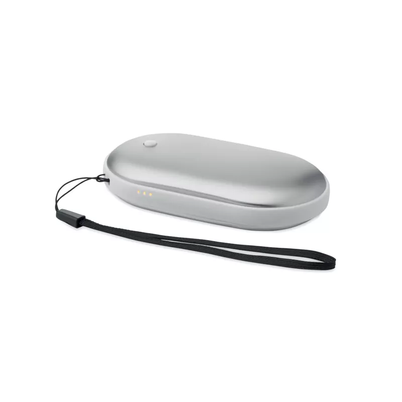 Ogrzewacz do rąk z powerbankiem 5000 mAh MUKAVA - Srebrny Mat (MO2777-16)