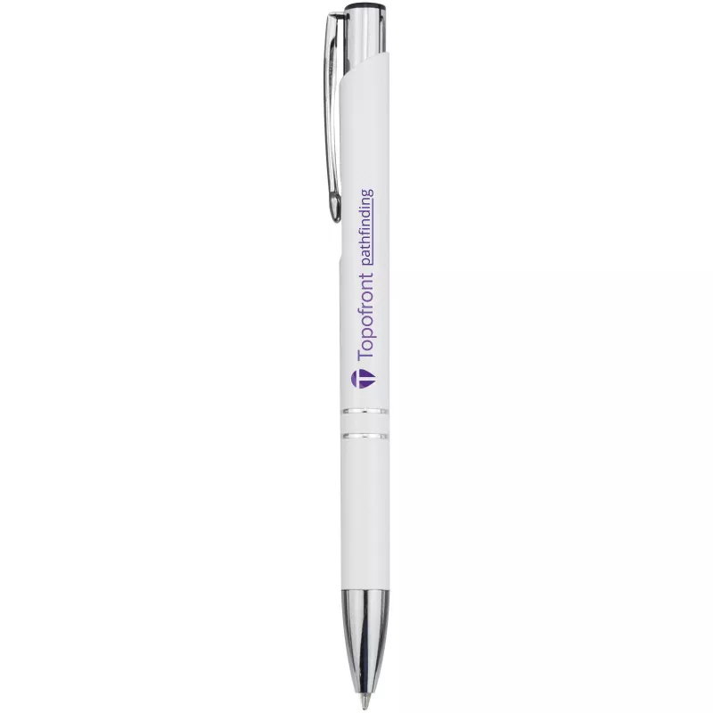 Aluminiowy długopis automatyczny Moneta - Biały (10744001)