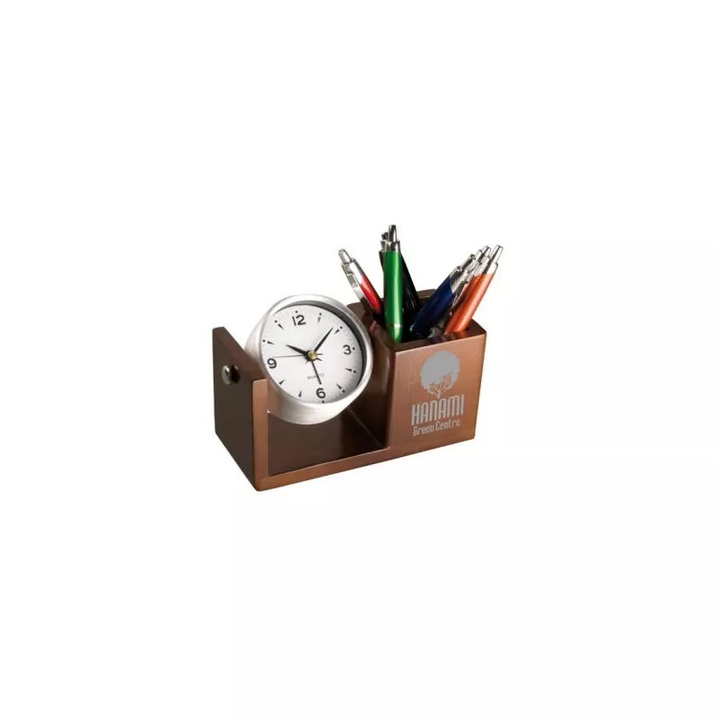 Zegar biurkowy z organizerem - brązowy (2291801)