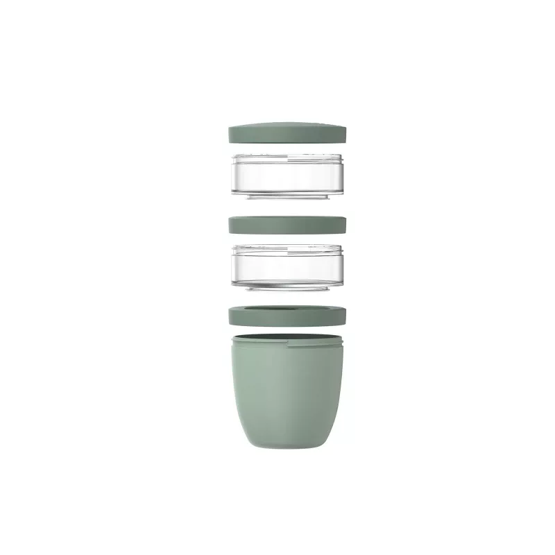 Mepal Ellipse 3-częściowy izolowany pojemnik na lunch o pojemności 500 ml + 2 x 200 ml - Zielony szałwiowy (11314361)