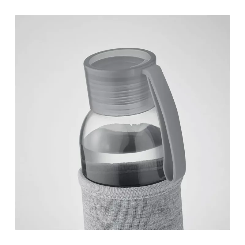 Butelka szklana z recyklingu 500 ml w etui EBOR - Kamienny Szary (MO2089-15)