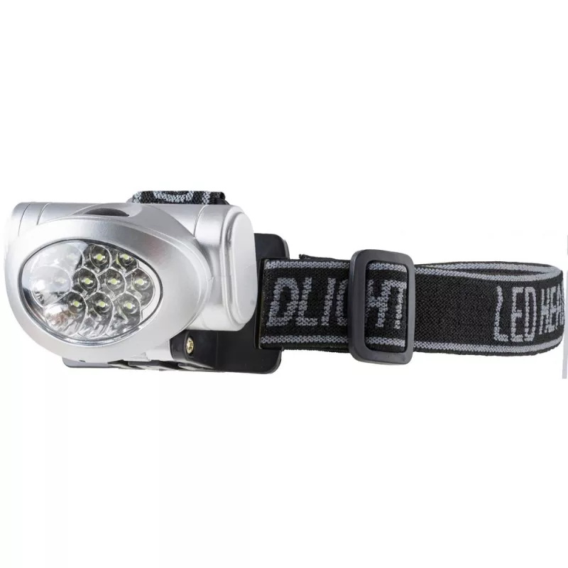 Latarka na głowę 8 LED - srebrny (V5527/A-32)