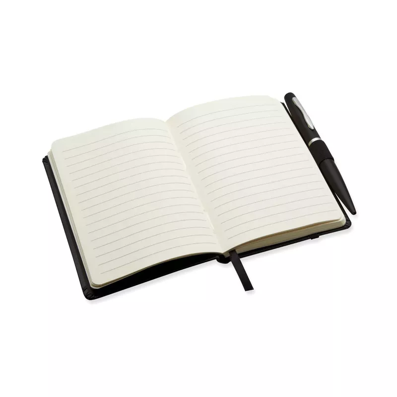 Notes A6 z długopisem 72 kartki w linię NOTALUX - Czarny (MO8109-03)