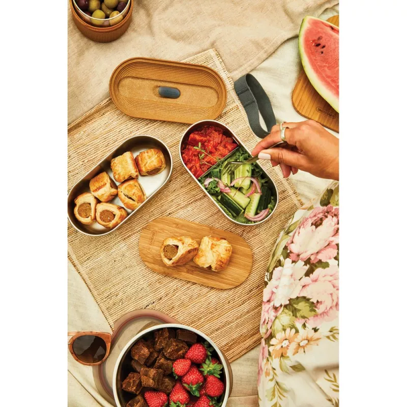Lunchbox, pudełko śniadaniowe Black+Blum Double Bento - grey (P439.2002)