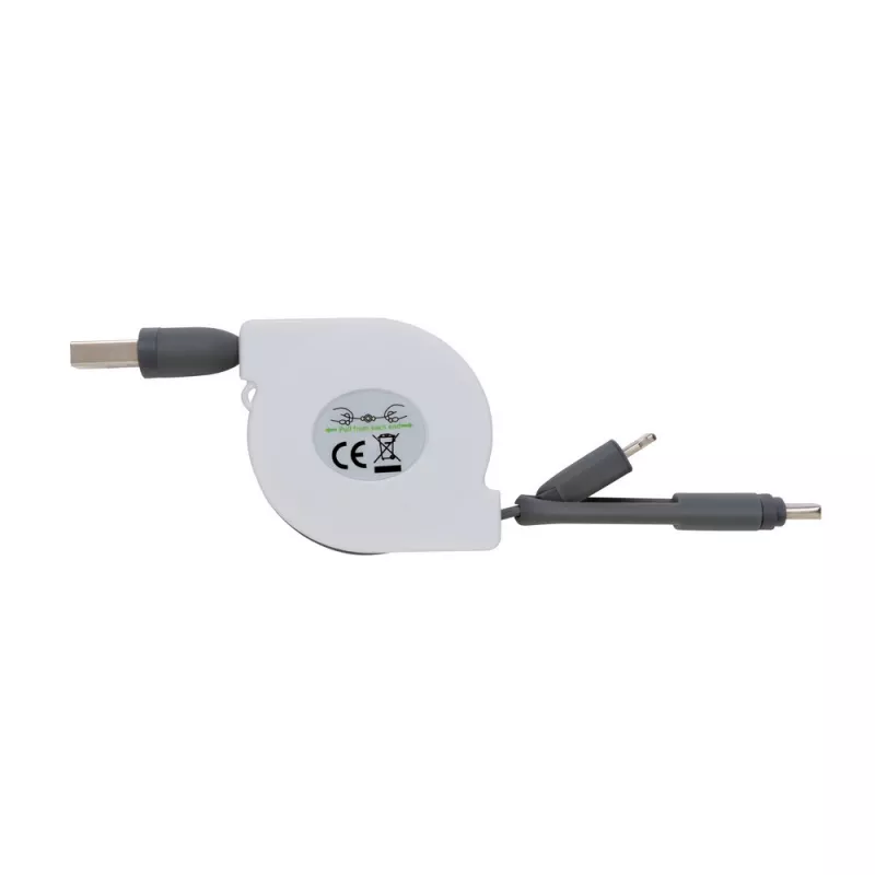 Zwijany kabel do ładowania i synchronizacji 3 w 1 - biały (P302.223)