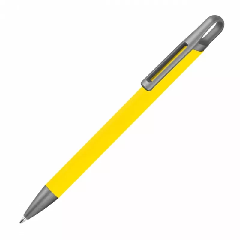 Długopis aluminiowy z recyklingu półżelowy KAROLINE - żółty (1444008)
