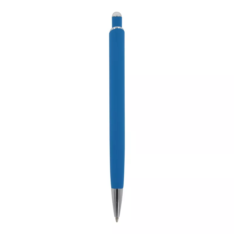 Długopis metalowy gumowany z touch penem Monaco - jasnoniebieski (LT87780-N0012)