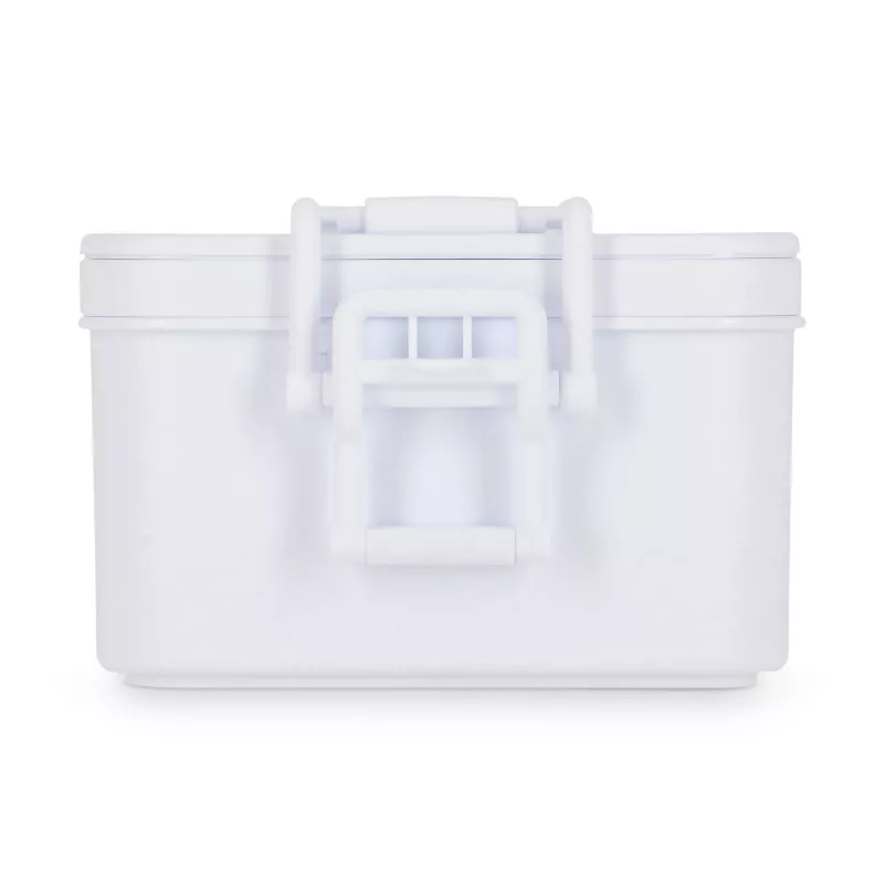 Dwupoziomowe pudełko na lunch z sztućcami - biały (LT90426-N0001)