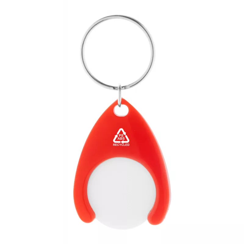 Brelok z żetonem do wózka RPET Neppy - czerwony (AP874021-05)