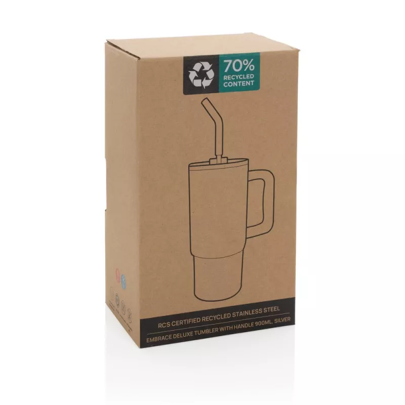 Kubek termiczny 900 ml Embrace - srebrny (P437.3002)