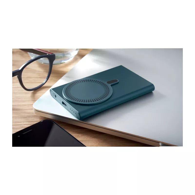 Powerbank magnetyczny 5000 mAh 15W z aluminium PAWTT - Niebieski (MO2442-04)