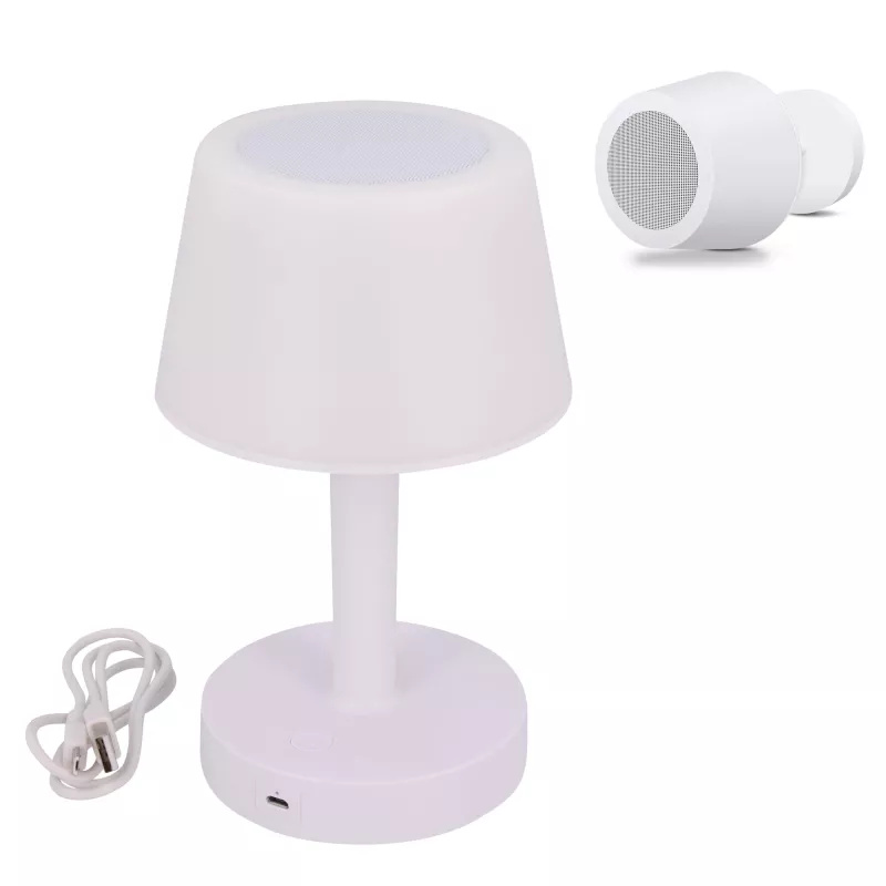 1563 | Table Tunes Mini głośnik i lampka - biały (LT40715-N0001)