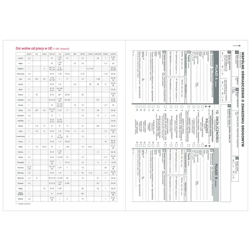Kalendarz książkowy A5, dzienny, z registrami VIVO - różne kolory (KK-BCV-605.RD)