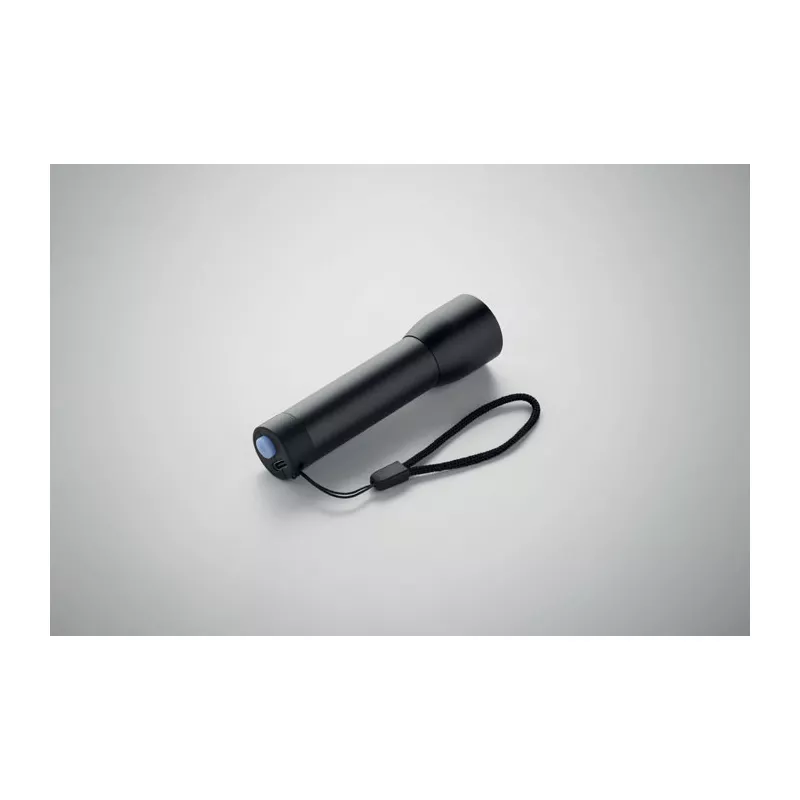 Latarka z aluminium z recyklingu z zoomem LUMEZO - Czarny (MO2991-03)