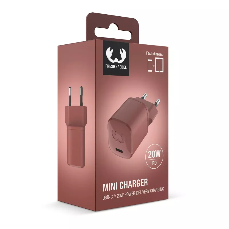 2WC20 I Fresh & Rebel USB-C Mini Charger USB-C PD // 20W - jasnoczerwony (LT49727-N0022)