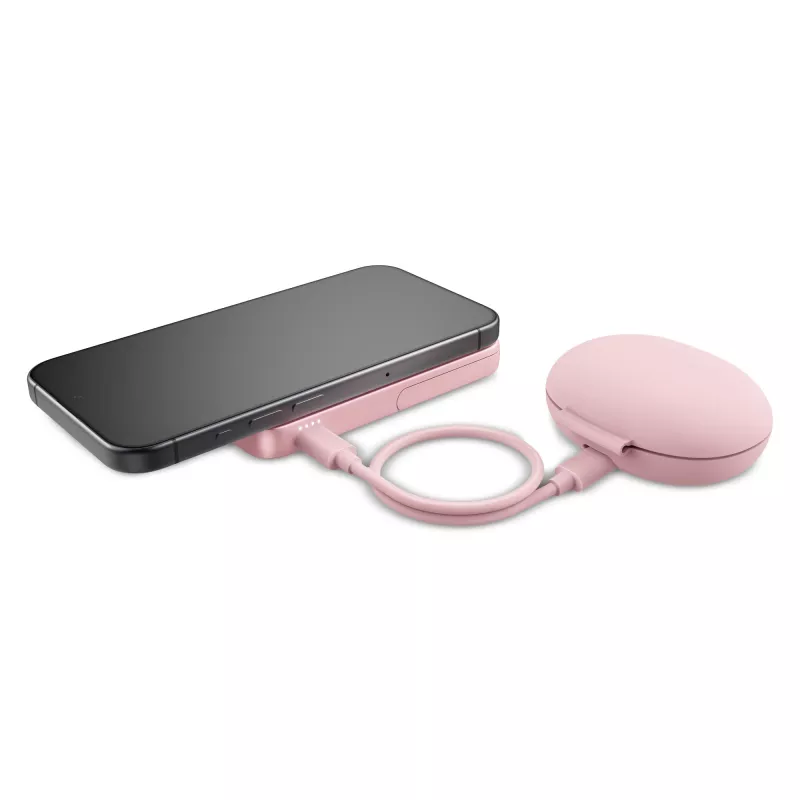 2PBM5000| Fresh 'n Rebel Compatible with MagSafe MagSafe Powerbank Wireless 5000mAh - pasteloworóżowy (LT49413-N0079)