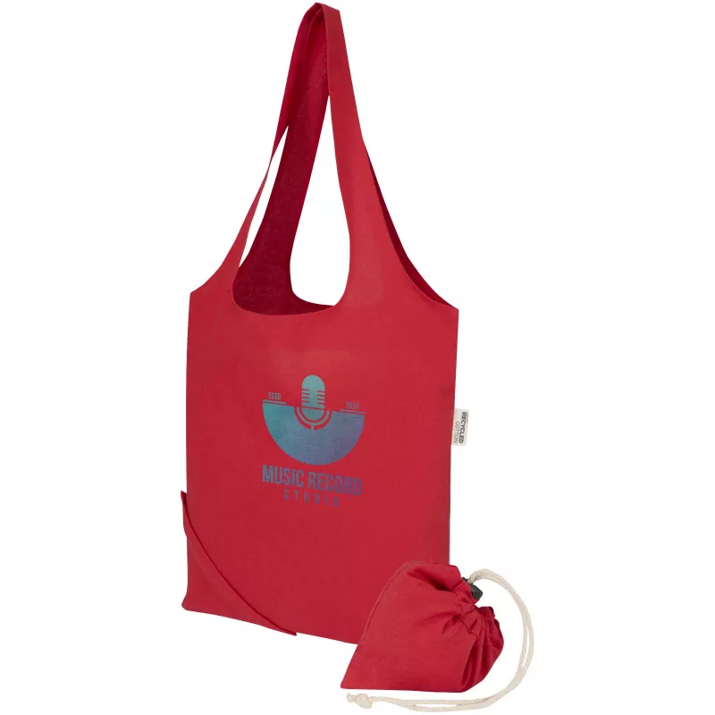 Madras Blend - torba na zakupy, wykonana z recyklingowanej baweły o gramaturze 140 g/m² posiadającej certyfikat GRS, składana - Czerwony (12080521)
