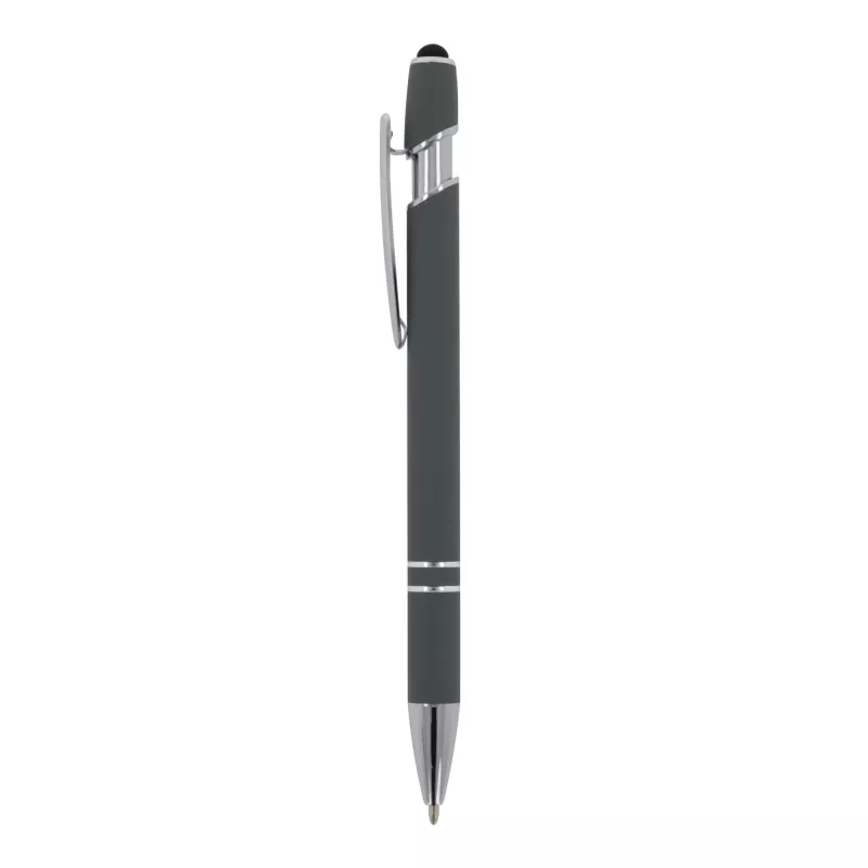 Długopis metalowy gumowany Paris - szary (LT87782-N0061)