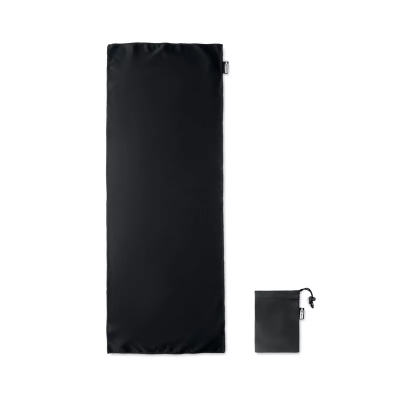 Ręcznik sportowy RPET z workiem 30x80 cm TUKO RPET - Czarny (MO9918-03)