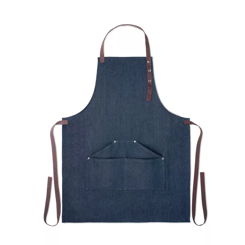Fartuch kuchenny dżinsowy 240 g/m² DENIPUR - Niebieski (MO6264-04)