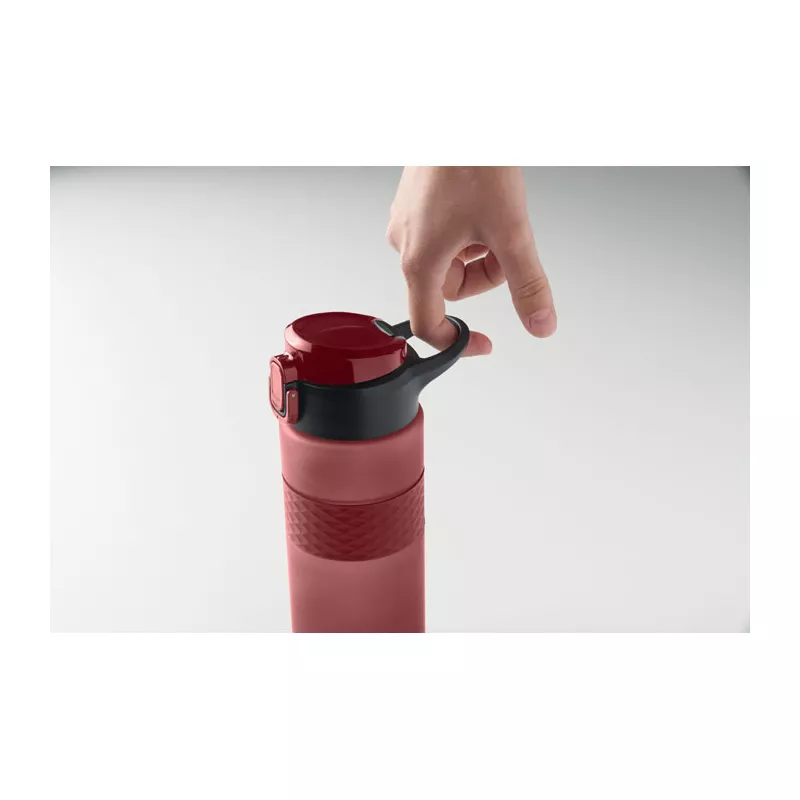 Butelka z RPET ze słomką 700 ml ISJFORDEN - Burgund (MO2755-02)