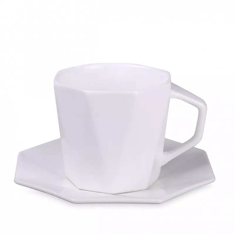 Filiżanka porcelanowa ze spodkiem Tiara Set 250 ml - biały (C/246-BIAŁY)