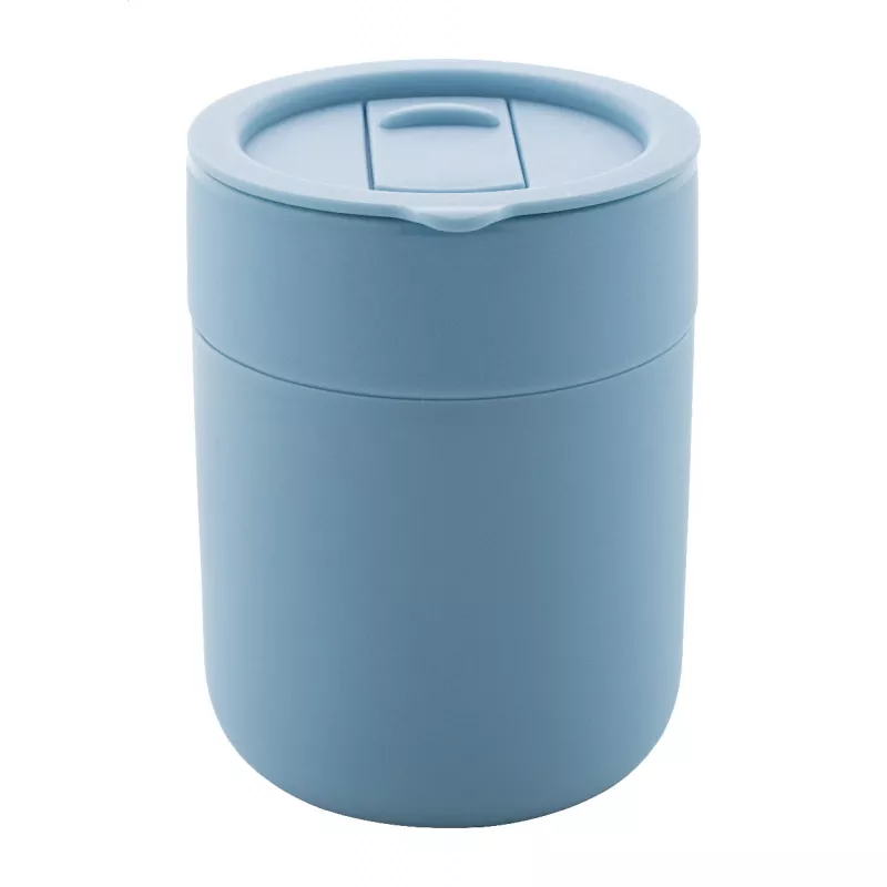 Ceramiczny kubek podróżny pokryty silikonem Liberica 300 ml - jasnoniebieski (AP800549-06V)