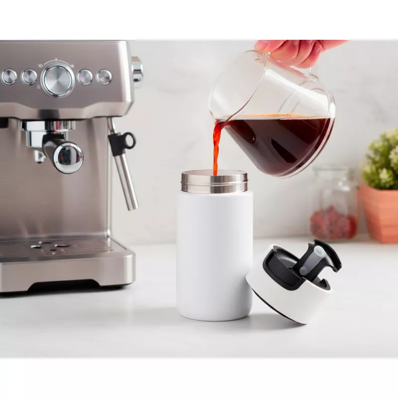 Kubek termiczny 400 ml Air Gifts z ceramiką w środku | Nabila - biały (VA050-02)