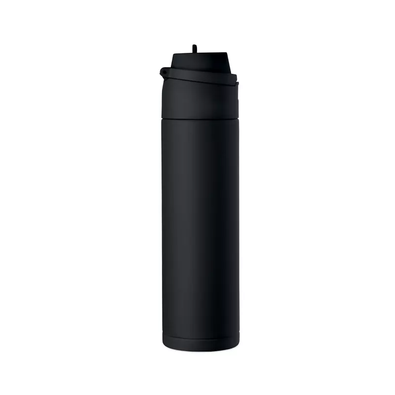 Butelka termiczna ze słomką 2 w 1 500 ml TOIEN TWO - Czarny (MO2988-03)