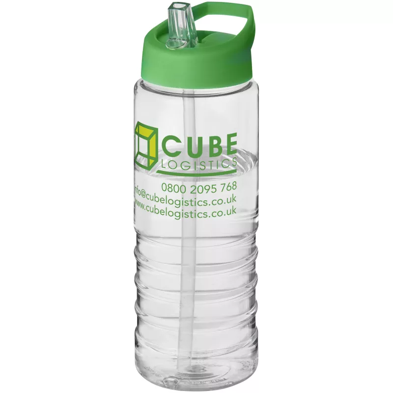 Bidon H2O Treble o pojemności 750 ml z wieczkiem z dzióbkiem - Przezroczysty-Zielony (21087707)