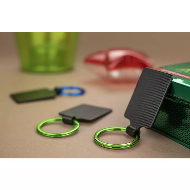 Brelok metalowy z grawerem w kolorze kółka COLORS - zielony (17929-05)