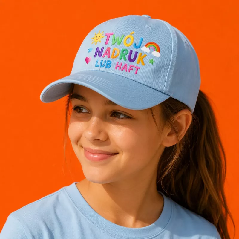 Czapka dziecięca z daszkiem 340 g/m² 6P KIDS 303 - Błękitny (ADLER303-BłęKITNY)