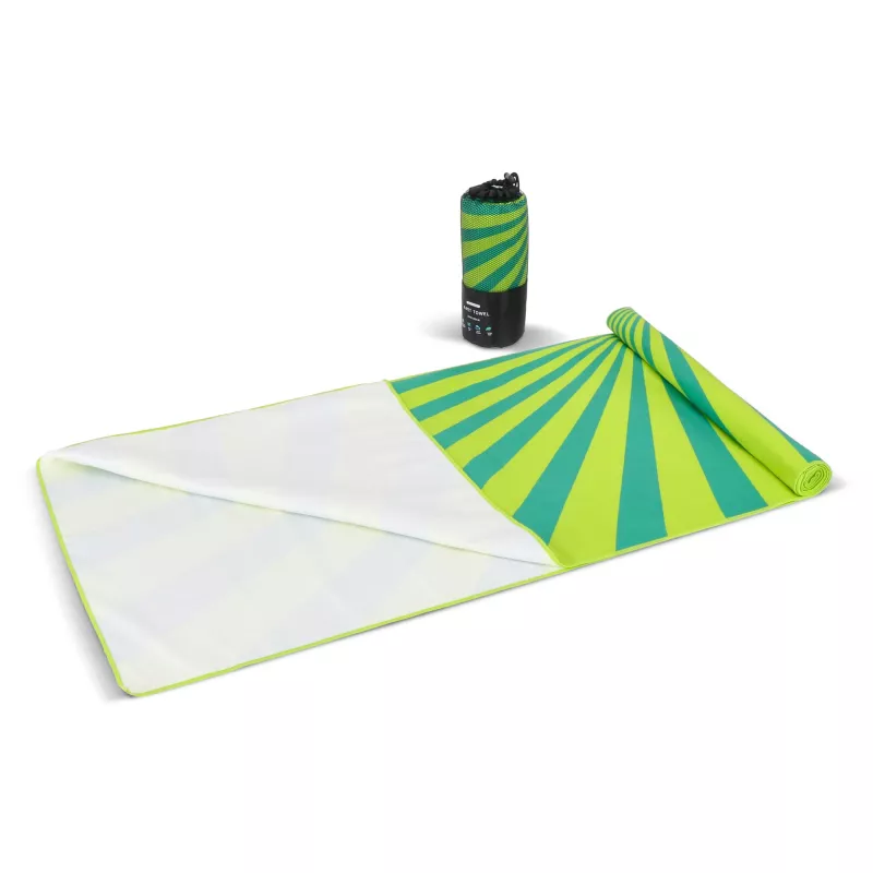 Szybkoschnący ręcznik plażowy R-PET 100×180 cm, sublimacja - jasnozielony (LT97215-N0032)